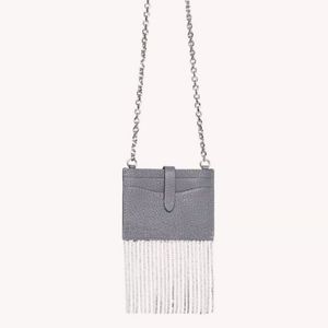 Rebecca Minkoff Large Leather Card Case On Chain.